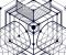 Vector of modern abstract cubic lattice lines black and white background. Layout of cubes, hexagons, squares, rectangles and different abstract elements. Abstract technical 3D background.